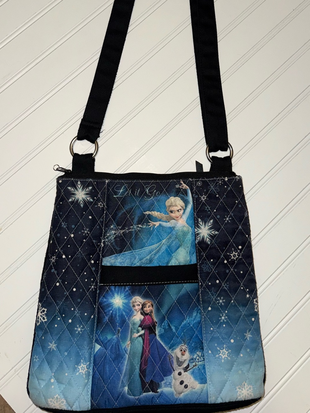 Disney Frozen Quilted Crossbody Bag in Blue and Black